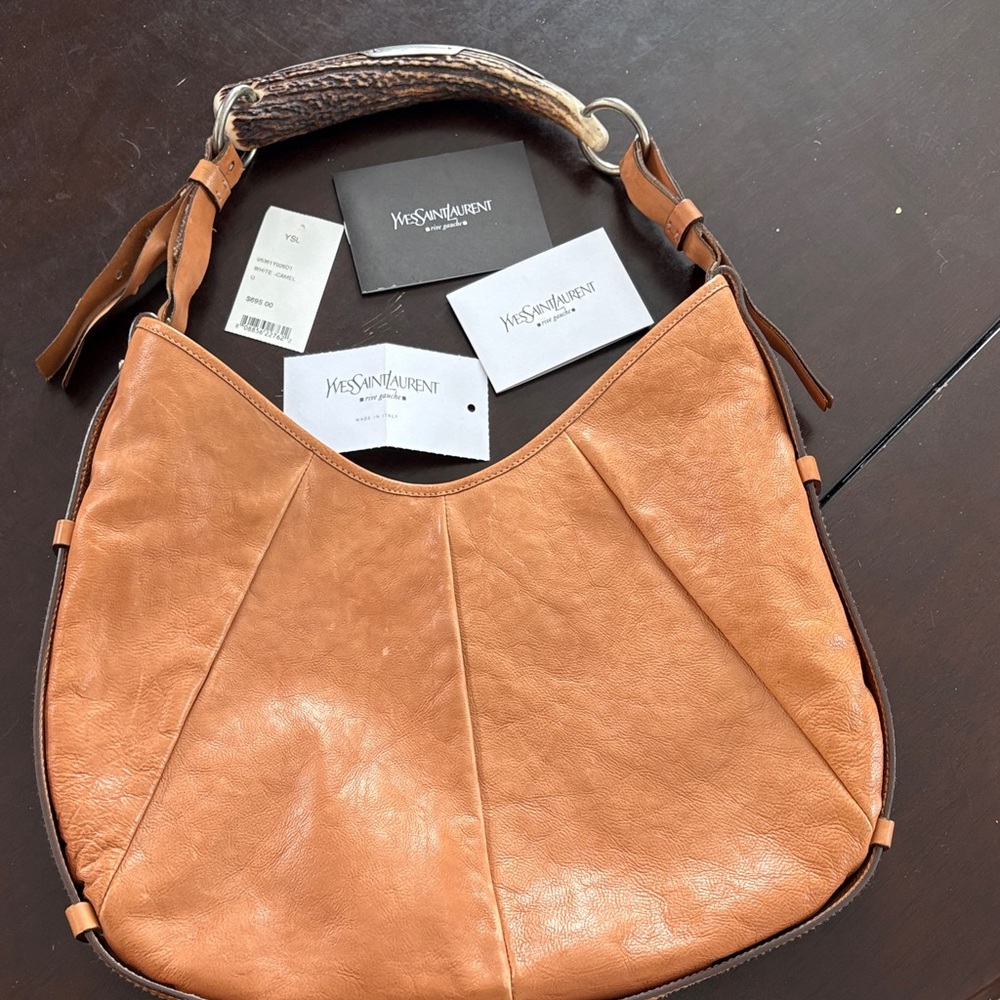 Yves Saint Laurent Brown Leather Hobo Bag